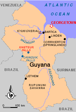 map of guyana